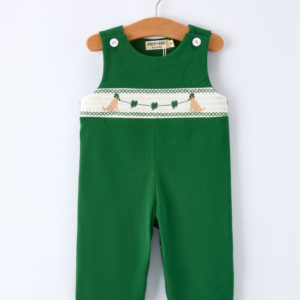 Boys St. Patrick's Day Shamrock Puppy Smocked Romper